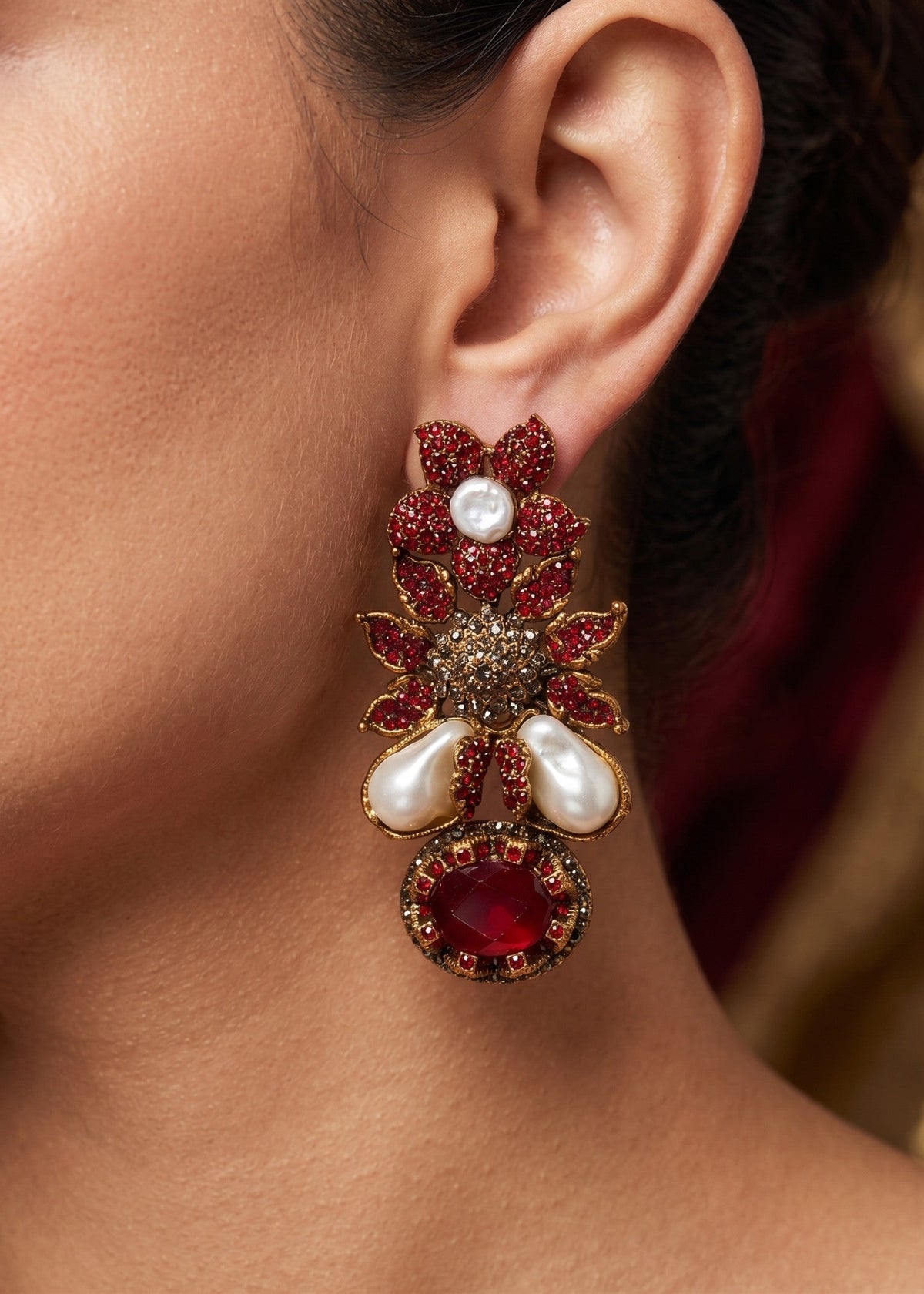 Shop the Zunairah Floral Drops from Zarosh Jewel