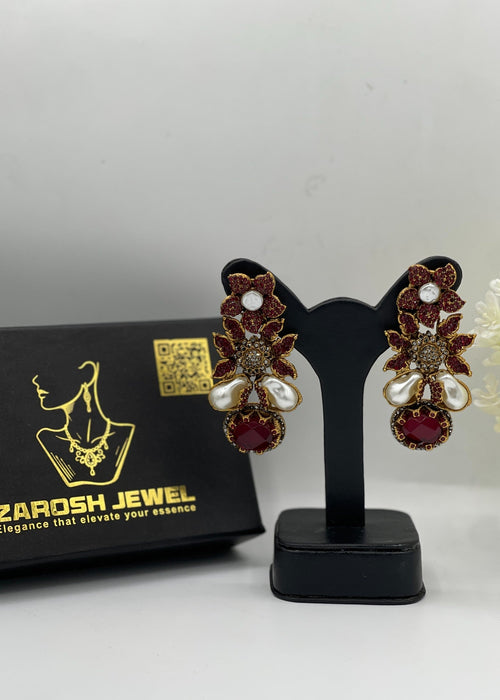 Shop the Zunairah Floral Drops from Zarosh Jewel