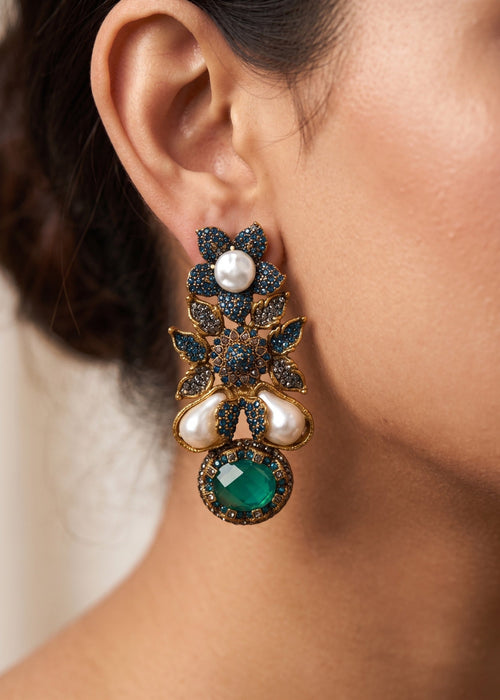 Shop the Zunairah Floral Drops from Zarosh Jewel